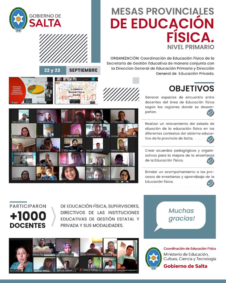 Se realizaron las Mesas de trabajo provinciales de Educacion Física 2020 para Nivel Primario Se realizaron las Mesas de trabajo provinciales de Educacion Física 2020 para Nivel Primario