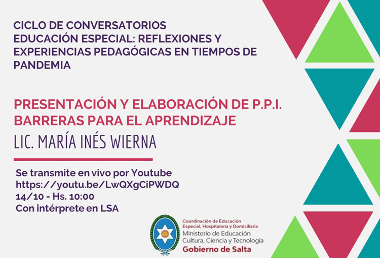 Ciclo de conversatorios “Educación Especial: Reflexiones y experiencias pedagógicas en tiempos de pandemia” Ciclo de conversatorios “Educación Especial: Reflexiones y experiencias pedagógicas en tiempos de pandemia”