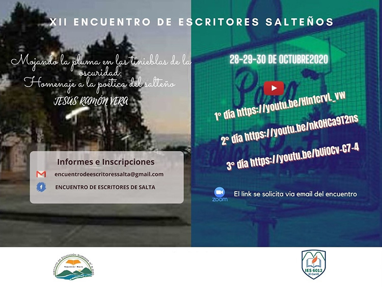 Del 28 al 30 de octubre se realizará el XII Encuentro de escritores salteños Del 28 al 30 de octubre se realizará el XII Encuentro de escritores salteños
