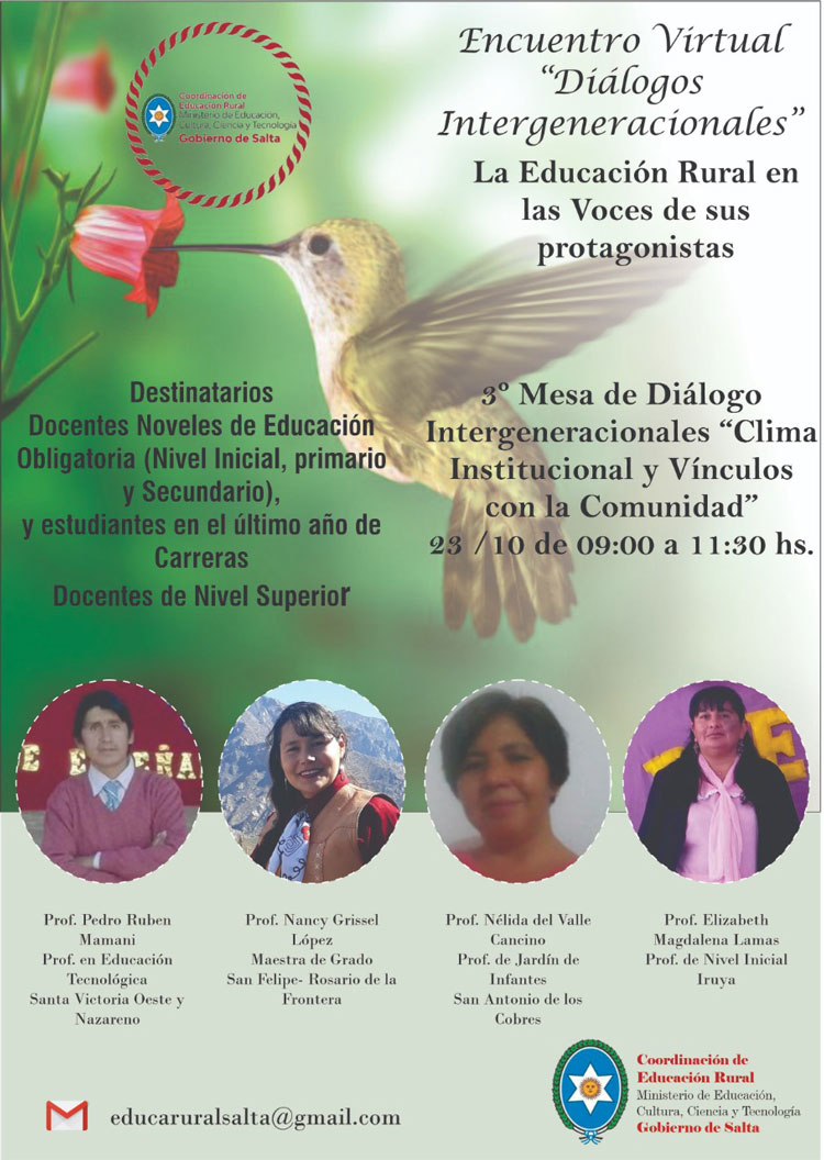 Tercer encuentro Virtual “Diálogos intergeneracionales: La Educación Rural desde las voces de sus protagonistas” Tercer encuentro Virtual “Diálogos intergeneracionales: La Educación Rural desde las voces de sus protagonistas”