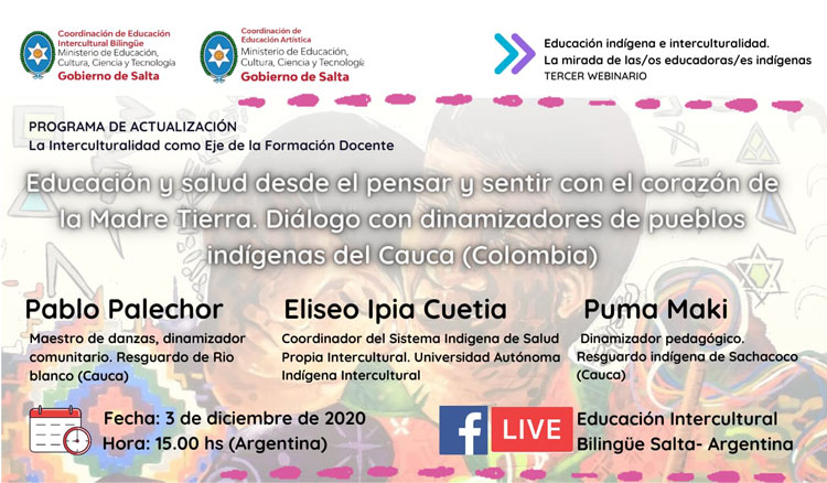 Se dictarán tres webinars sobre educación indígena e interculturalidad