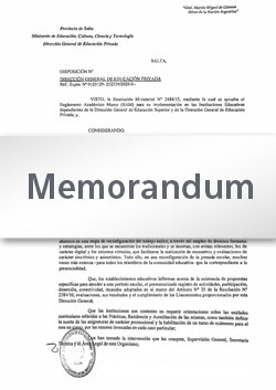 Memorandum N° 01/15 Requisitos para Designación y Creación de Cargos de Ordenanzas